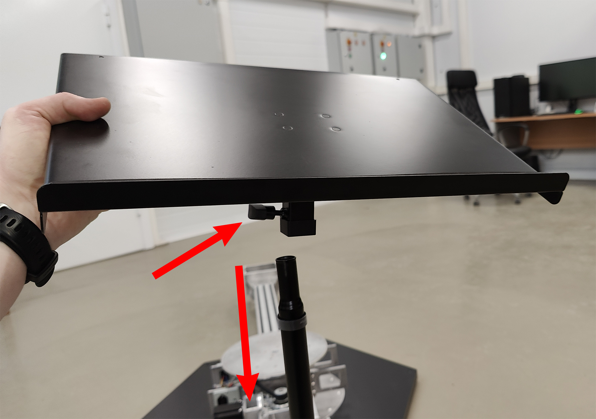 Laptop stand shelf installation Laptop stand shelf installation