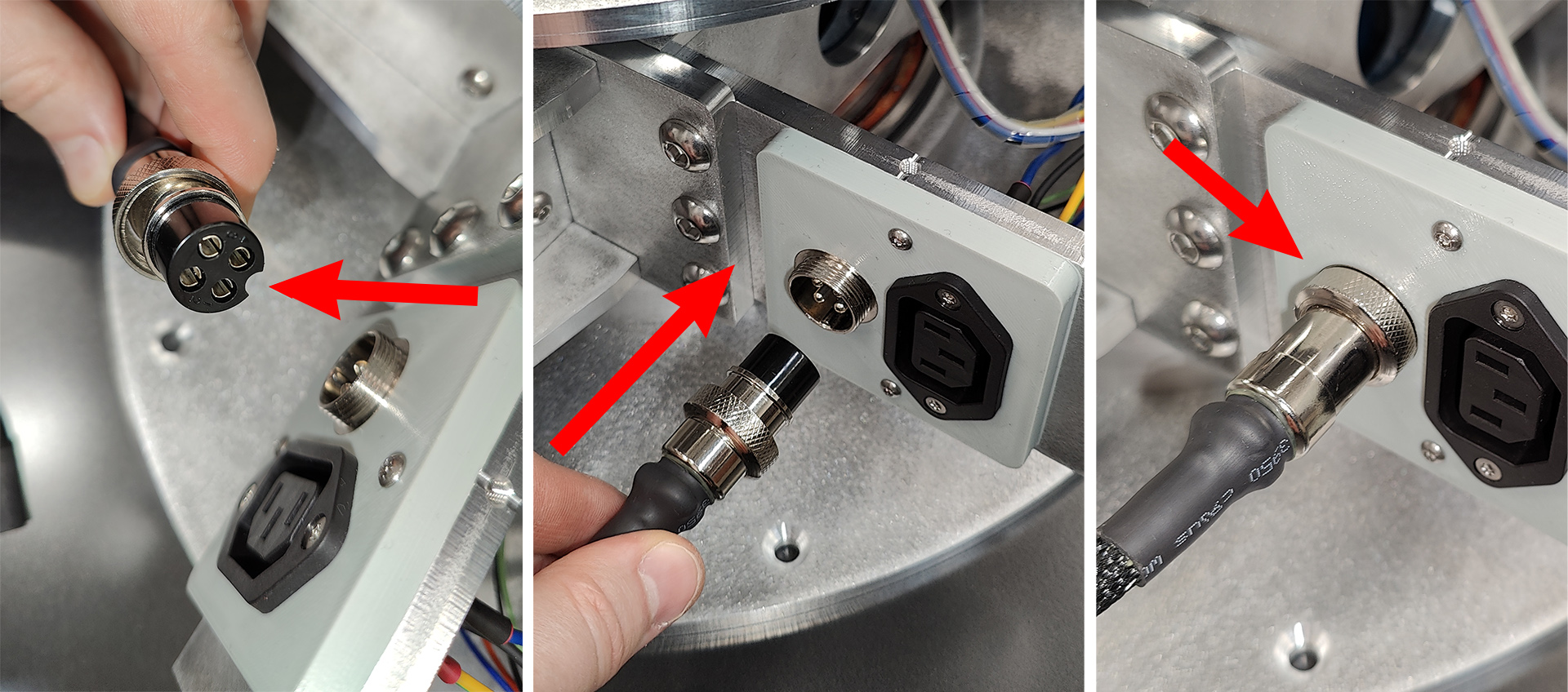 Connecting the motor cable Connecting the motor cable