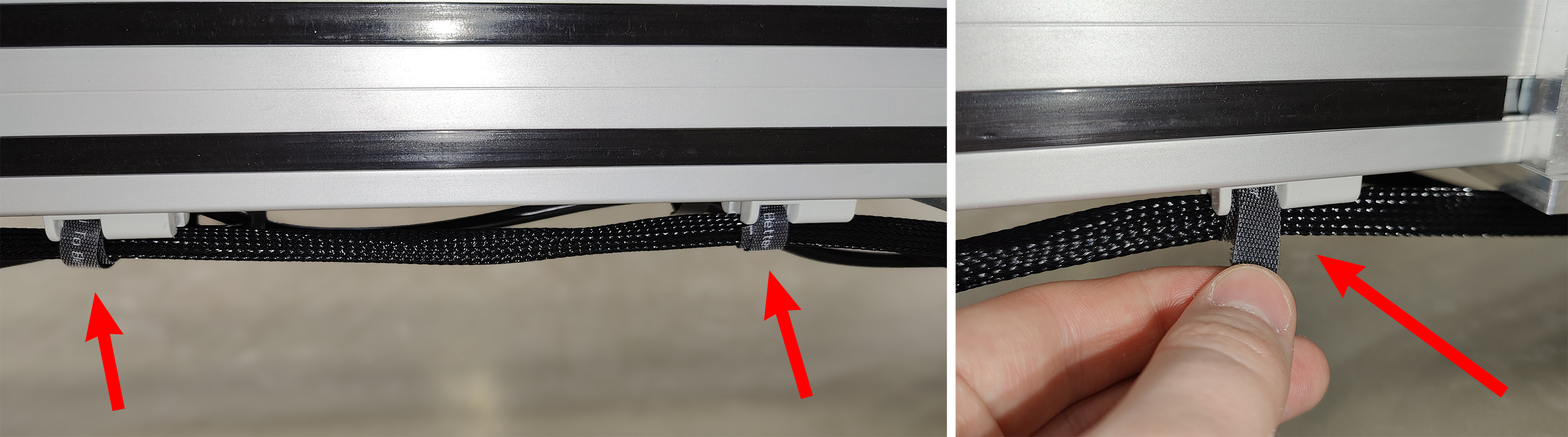 Securing the USB cables Securing the USB cables