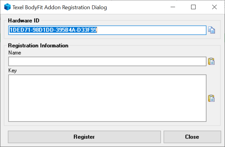 Registration Dialog