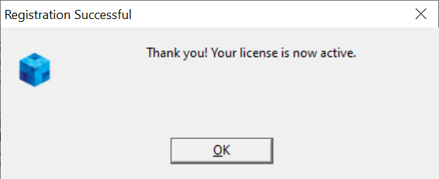 Successful Registration Message